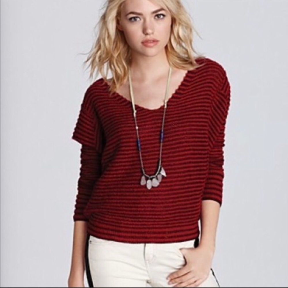 FREE PEOPLE BUMBLEBEE STRIPED OVERSIZED SWEATER S